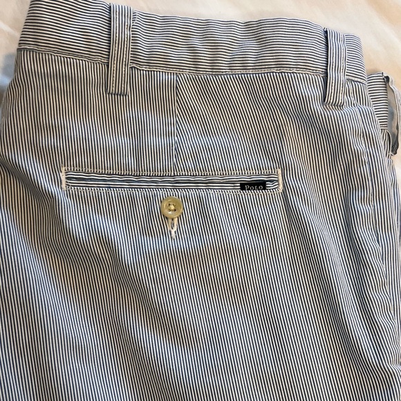 Vintage Polo Ralph Lauren Pinstripe Seersucker Cotton Blue Preppy Pants 38/30 - Picture 13 of 13